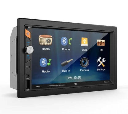 Dual 7" Lcd Mechless Double Din Bt Usb/micro Sd Backup Cam Input