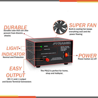 Pyramid 10 Amp Dc Power Supply