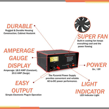 Pyramid 18 Amp Power Supply