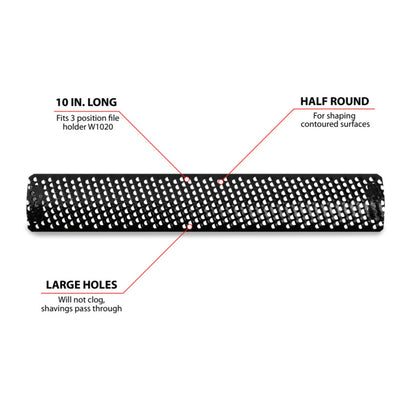 Performance Tool 10" Half Round File Blade