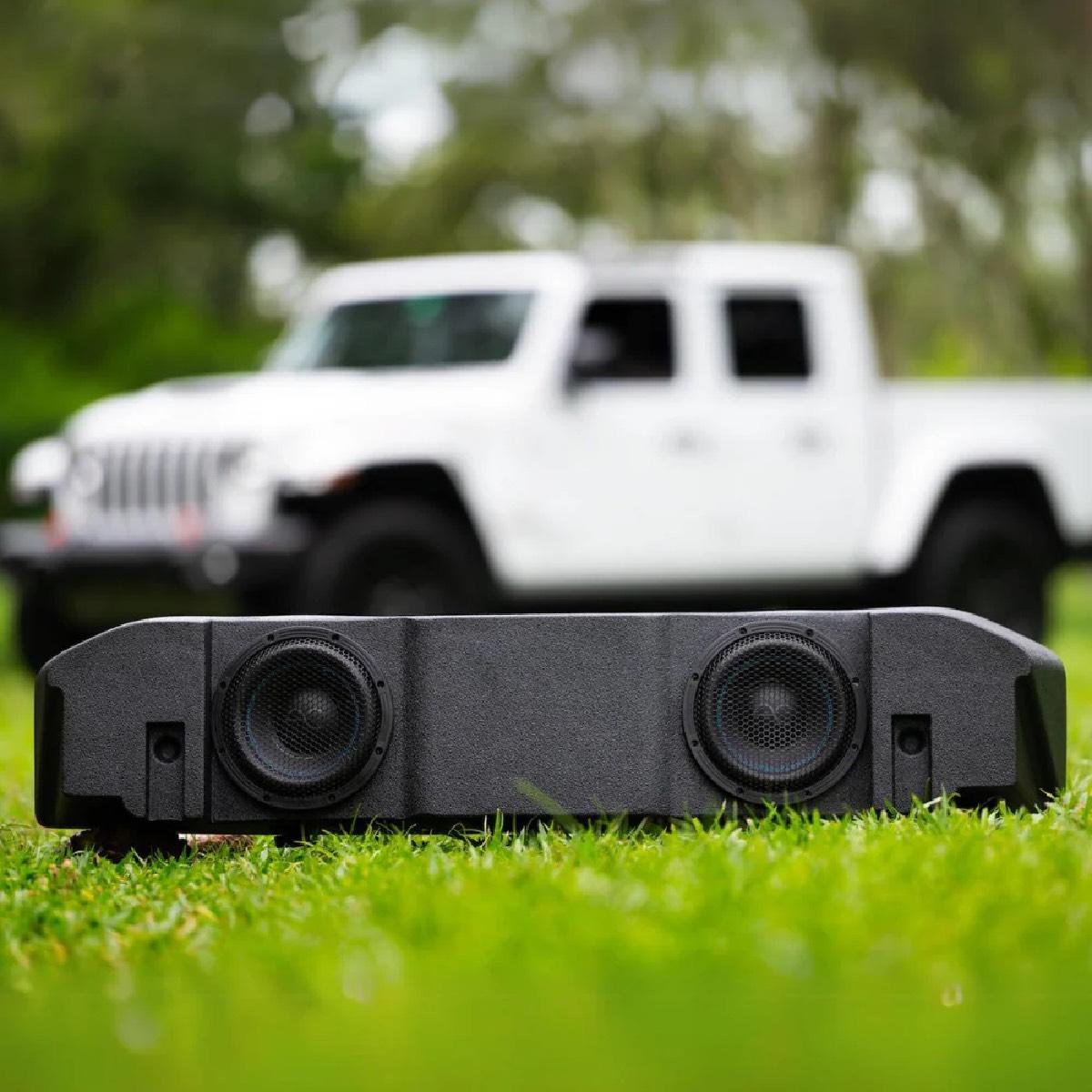 STINGER JEEP GLADIATOR UNDER-SEAT DUAL 8" LOADED ENCLOSURE (TXJTD8)
