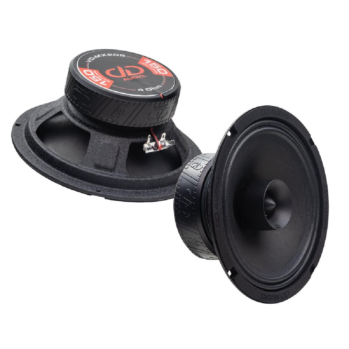 DD AUDIO 8" 300 WATT VOICE OPTIMIZED 200 SERIES MIDRANGE COAXIAL SPEAKERS PAIR PACKED SINGLE 4 OHM (VO-MX208-S4)