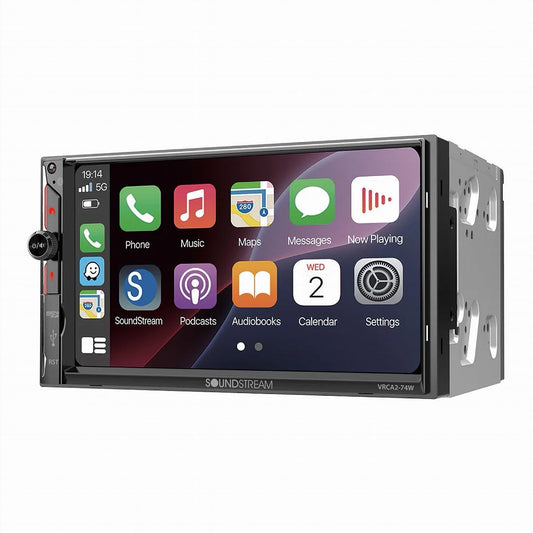 SOUND STREAM 7" DOUBLE DIN MECHLESS WITH WIRELESS APPLE CARPLAY AND ANDROID AUTO (VRCA2-74W) - image 1