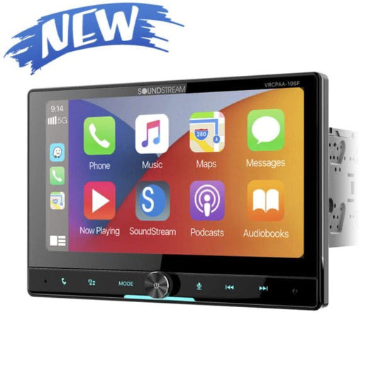 SOUNDSTREAM 10.6" 360 ADJUSTABLE DOUBLE DIN DVD WIRELESS CARPLAY & WIRELESS ANDROID AUTO (VRCPAA-106FW)