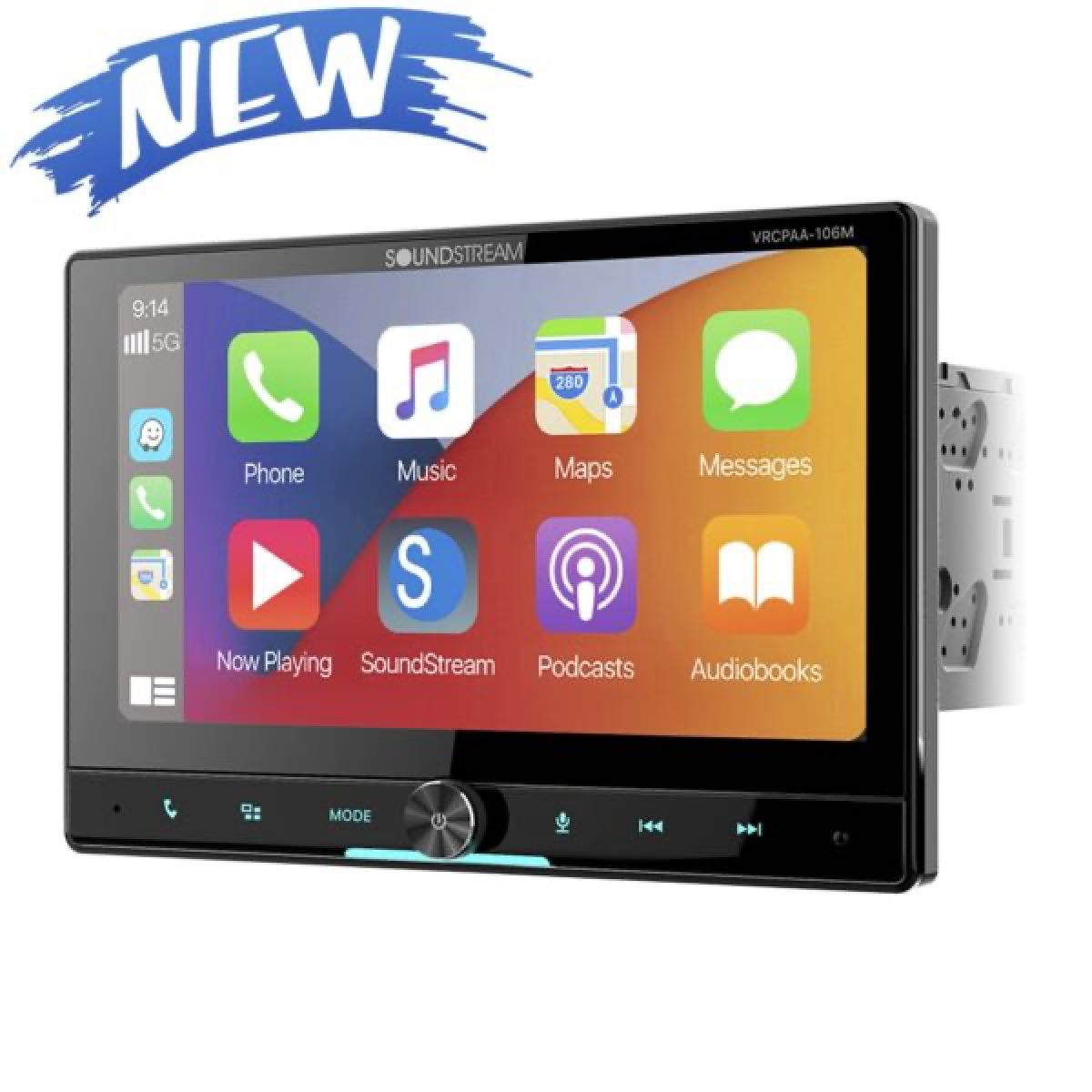 POWER ACOUSTIK 10.6" MECHLESS 360 ADJUSTABLE DOUBLE DIN WIRELESS CARPLAY & ANDROID AUTO (CPAA-70D10MW)