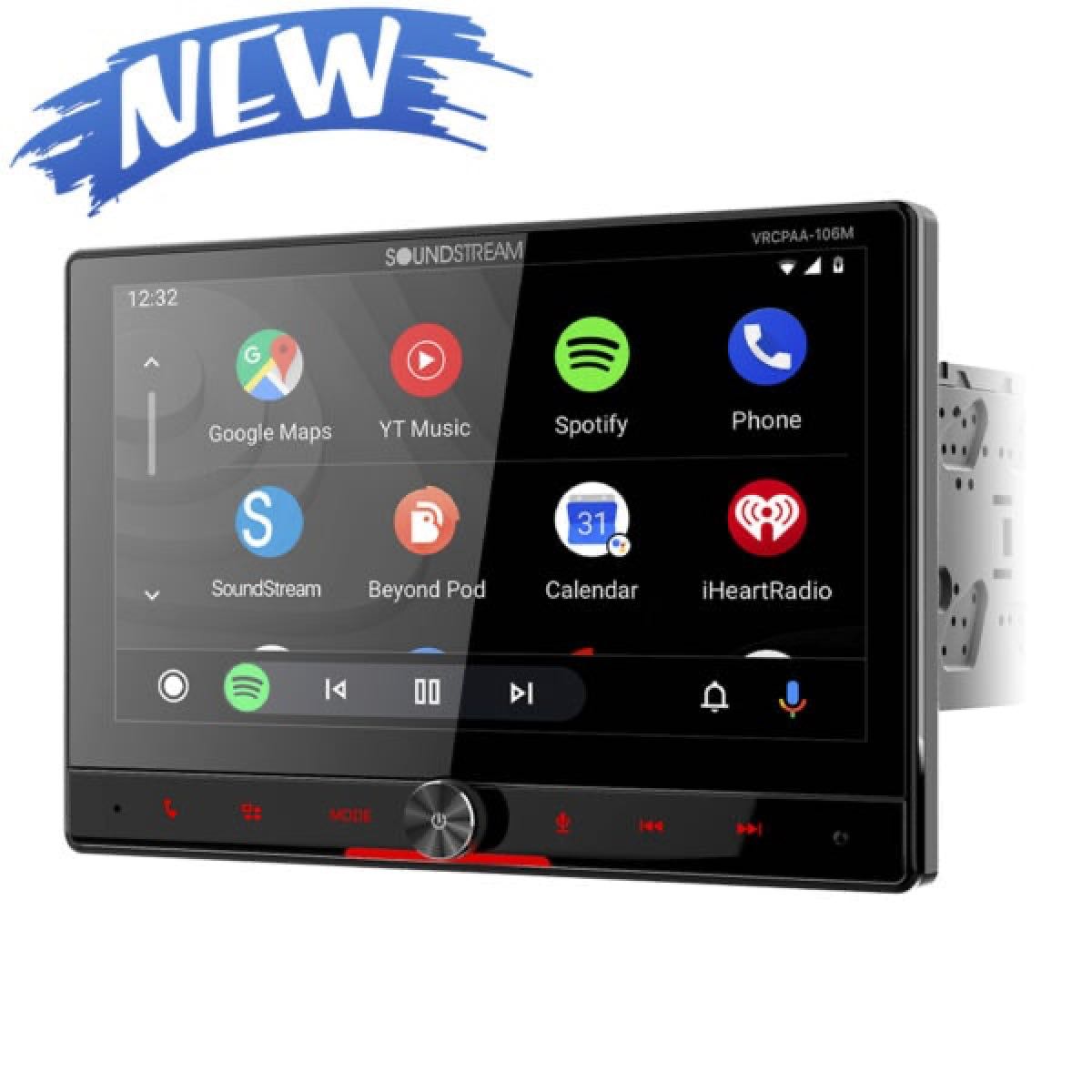 POWER ACOUSTIK 10.6" MECHLESS 360 ADJUSTABLE DOUBLE DIN WIRELESS CARPLAY & ANDROID AUTO (CPAA-70D10MW)