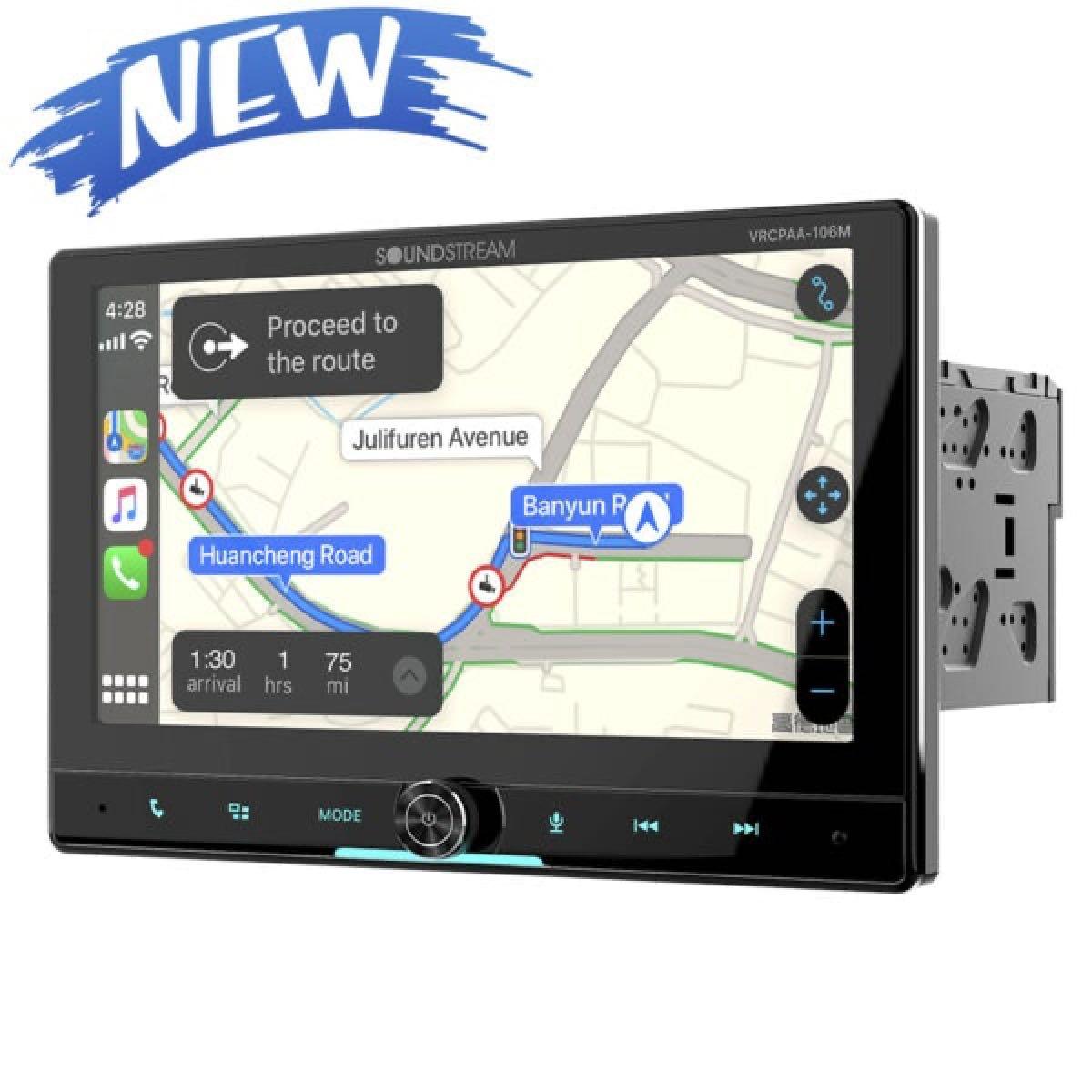 POWER ACOUSTIK 10.6" MECHLESS 360 ADJUSTABLE DOUBLE DIN WIRELESS CARPLAY & ANDROID AUTO (CPAA-70D10MW)