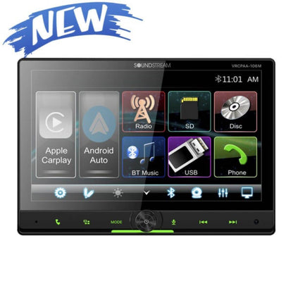 POWER ACOUSTIK 10.6" MECHLESS 360 ADJUSTABLE DOUBLE DIN WIRELESS CARPLAY & ANDROID AUTO (CPAA-70D10MW)