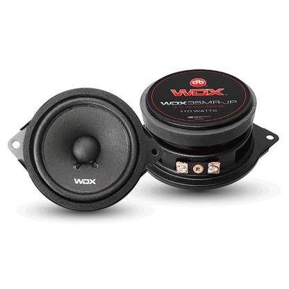 DB DRIVE 3.5" MIDRANGE 110 WATT PLUG-N-PLAY JEEP SPEAKERS WITH SPEAKER HARNESS (WDX35MR-JP)