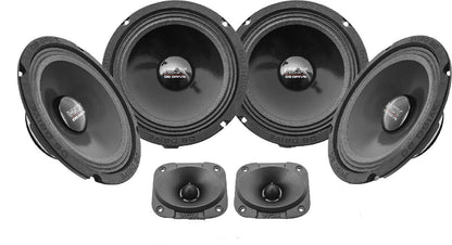 DB DRIVE 2 PAIR OF 6.5" NEO MIDRANGE & 2 MINI ELLIPTICAL SUPER TWEETERS 2800 WATTS (WDX5N-6.5-4MTW)
