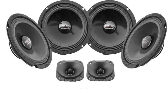 DB DRIVE 2 PAIR OF 6.5" NEO MIDRANGE & 2 MINI ELLIPTICAL SUPER TWEETERS 2800 WATTS (WDX5N-6.5-4MTW)