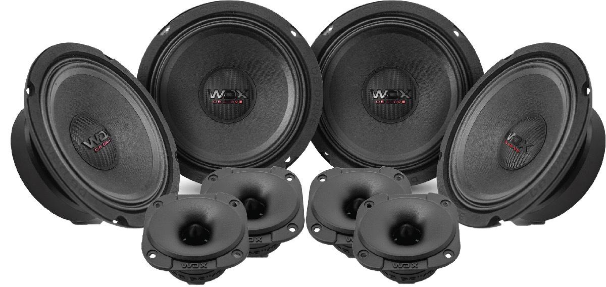 DB DRIVE 2 PAIR OF 6.5" NEO MIDRANGE & 2 ELLIPTICAL COMPRESSION TWEETERS 2500 WATTS (WDX7-6.5-4MTW)