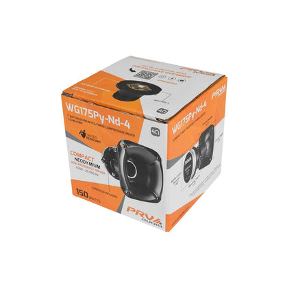 PRV AUDIO - 1" EXIT COMPRESSION DRIVER + HORN COMBO NEO MAGNET 150 WATTS RMS (WG175-PY-ND-4)