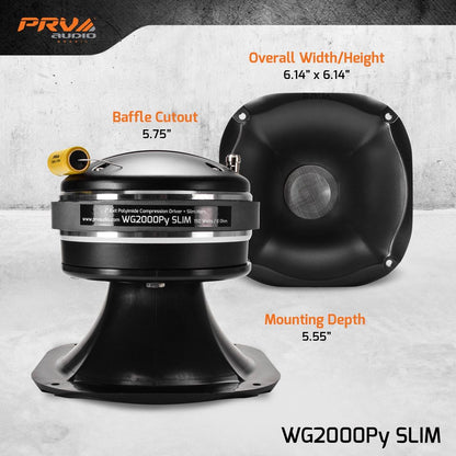 PRV AUDIO - Driver Horn Combo 2" EXIT MIDS & HIGHS COMPRESSION DRIVER WITH HORN (WG200PY SLIM)