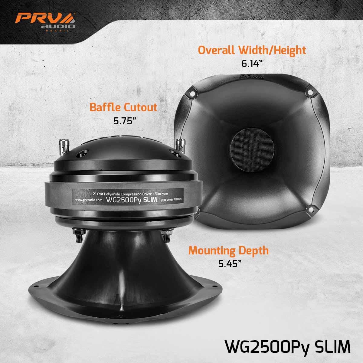 PRV AUDIO - Driver Horn Combo 2" EXIT MIDS & HIGHS COMPRESSION DRIVER WITH HORN (WG2500PY-SLIM)