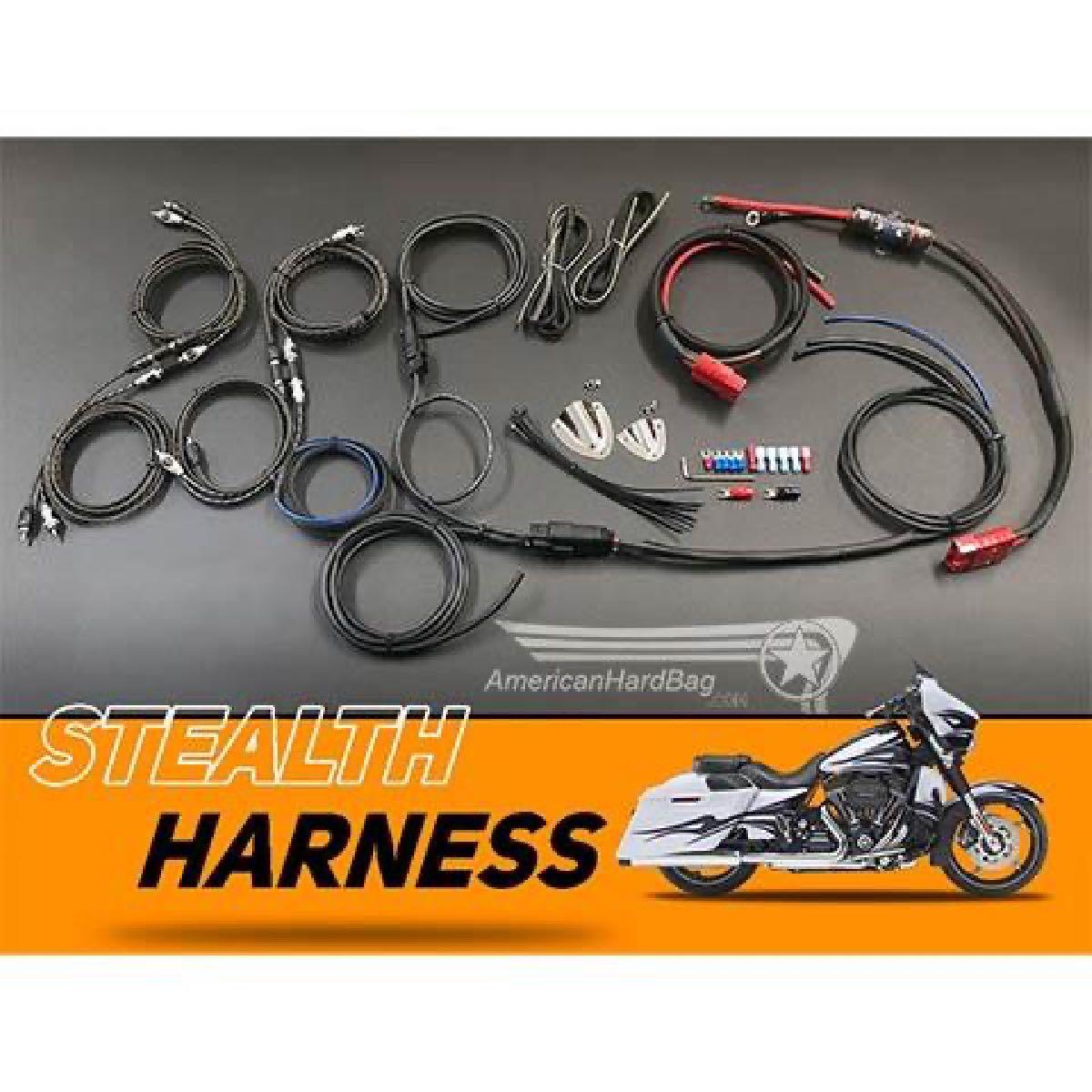 AMERICAN HARD BAG CUSTOM 8 GAUGE HARLEY SADDLE BAG WIRE HARNESS FOR AMPLIFIERS & SPEAKERS 1998+ (WH-8AWG-SB)