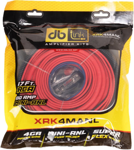 DB LINK 4 GAUGE SUPER FLEX MINI ANL AMPLIFIER KIT (XRK4MANL)