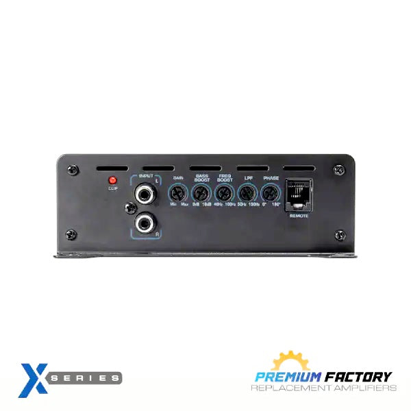 CH BEATS DB Drive Class D car amp with input jacks and adjustable sound controls in black finish