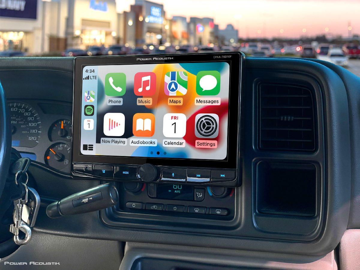 Power Acoustik 10.6 Inch Floating Screen Wireless CarPlay Android Auto DVD Receiver