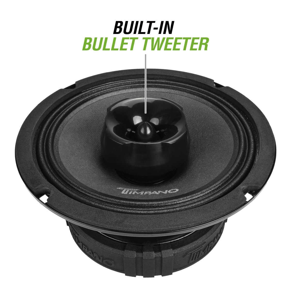 Timpano 6.5 Inch Coaxial Speaker 600W 4 Ohm Steel Basket