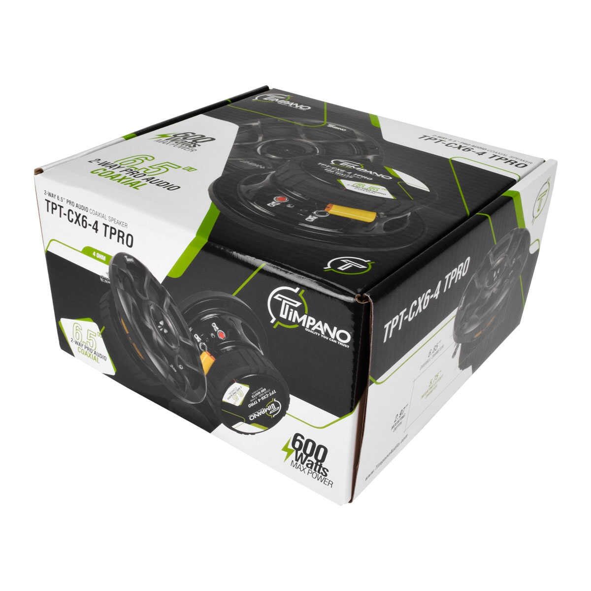 Timpano 6.5 Inch Coaxial Speaker 600W 4 Ohm Steel Basket