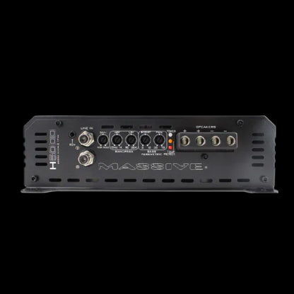 CH BEATS 5000 watt mono block amplifier with multiple control knobs and speaker terminals in black