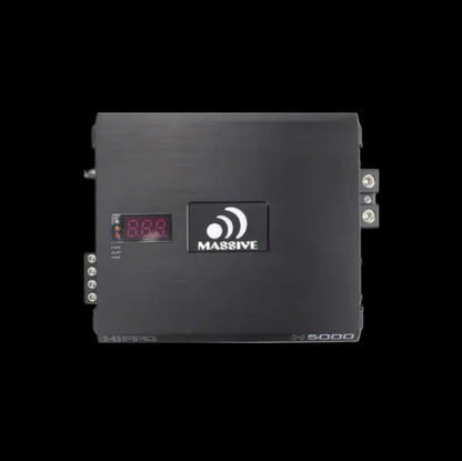 CH BEATS Massive 5000 watt mono block amplifier with digital display and black metal casing