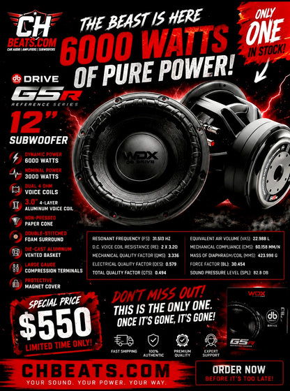 DB DRIVE 12" 6000 WATT DUAL 4 OHM SUBWOOFER