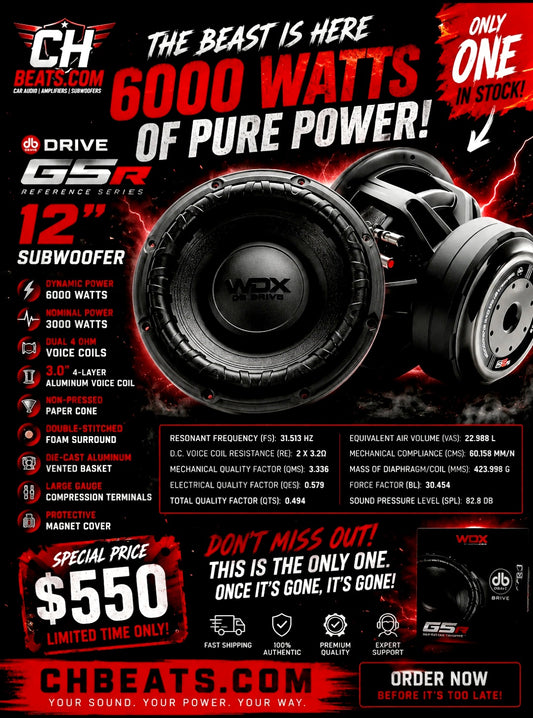DB DRIVE 12" 6000 WATT DUAL 4 OHM SUBWOOFER