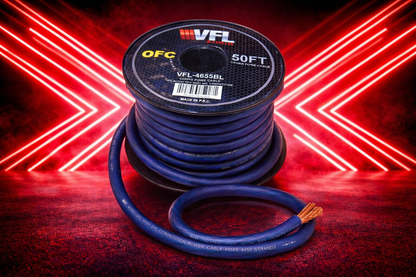 AMERICAN BASS 0 GAUGE 50' PURE COPPER HIGH STRAND COUNT BLUE WIRE (VFL4655BL)