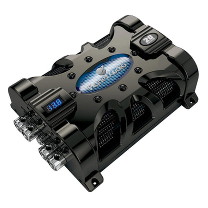 Planet 20 Farad Capacitor With Digital Voltage Display Blue Illumination