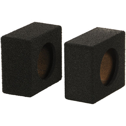 Qpower Empty 6.5" Square Speaker Enclosure Pair Qbomb (spray On Black Bedliner Coating)