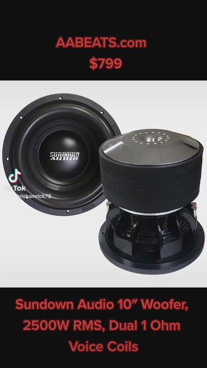 Sundown Audio 10″ Woofer, 2500W RMS, Dual 1 Ohm Voice Coils