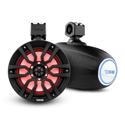 DS18 HYDRO 8” 2-Way Wakeboard Speaker with RGB LED Illumination (Black)