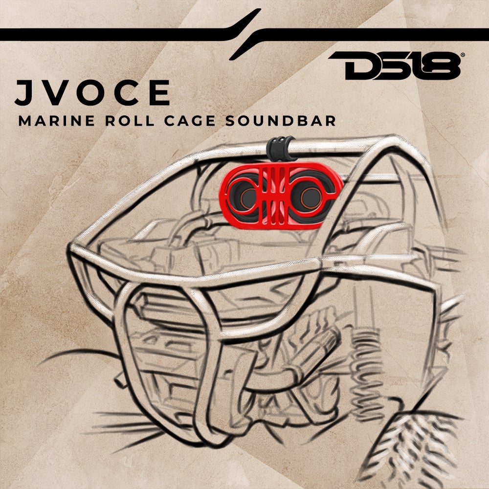 DS18 Jeep/ATV, Marine Roll Cage Sound Bar with (2) 6.5″ Speakers
